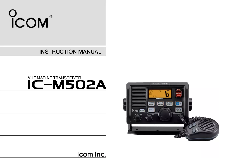 Image de la première page du manuel de l'appareil ICM502D