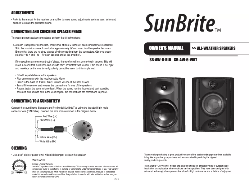 Image de la première page du manuel de l'appareil SB-AW-6