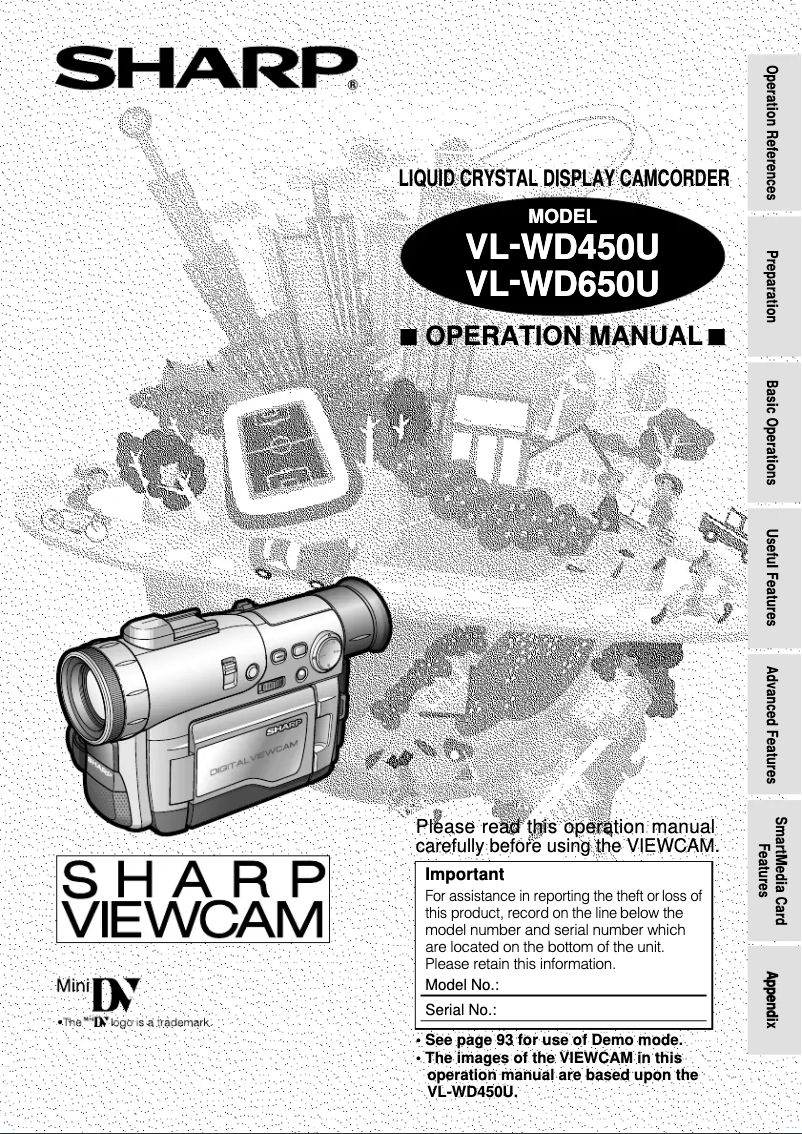 Page 1 de la notice Manuel utilisateur Sharp VL-WD650U