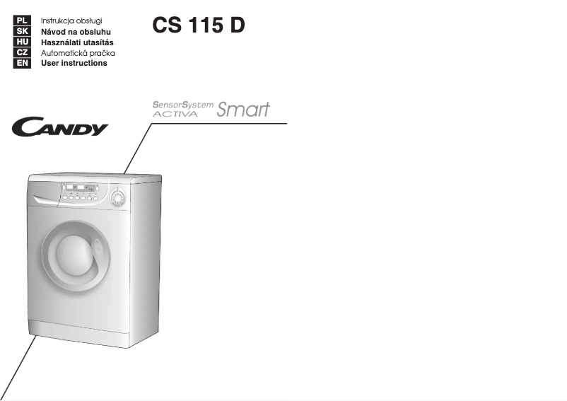 Page n°1 - Manuel utilisateur Candy CS 115 D