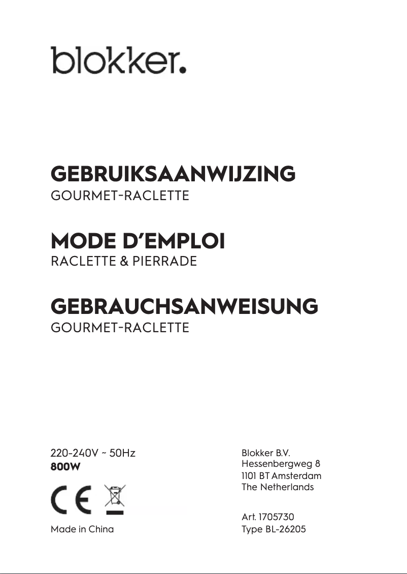 Page 1 de la notice Manuel utilisateur Blokker BL-26205