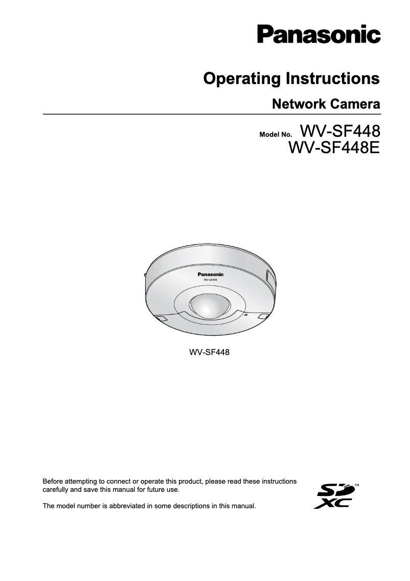 Page 1 de la notice Manuel utilisateur Panasonic WV-SF448