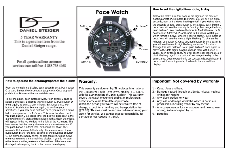 Page n°1 - Manuel utilisateur Daniel Steiger Pace