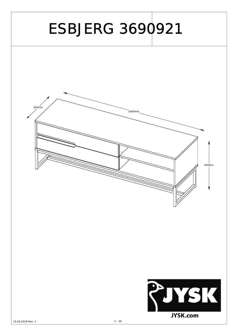 Page n°1 - Manuel utilisateur JYSK Esbjerg