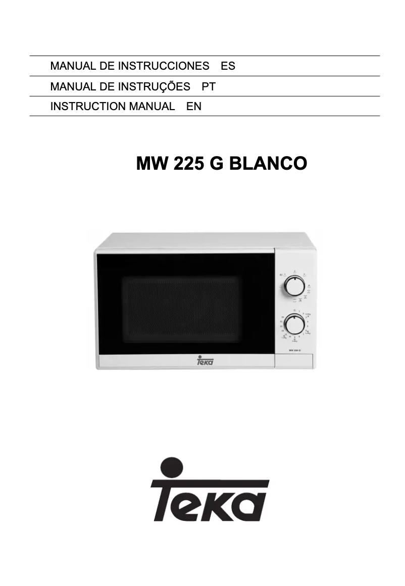 Page 1 de la notice Manuel utilisateur Teka MW 225 G