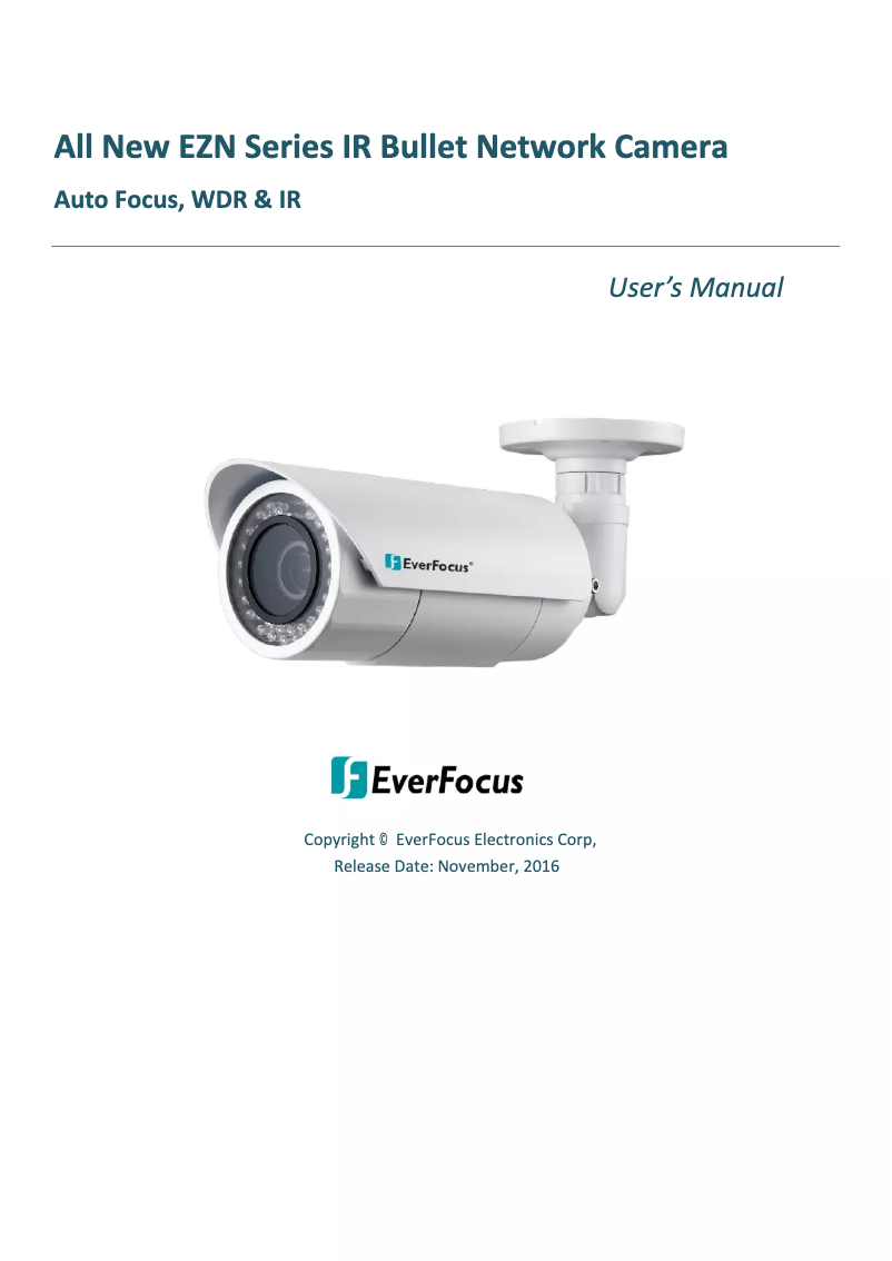 Page n°1 - Manuel utilisateur EverFocus EverFocus EZN3160