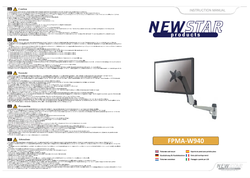 Page n°1 - Manuel utilisateur Newstar FPMA-W940