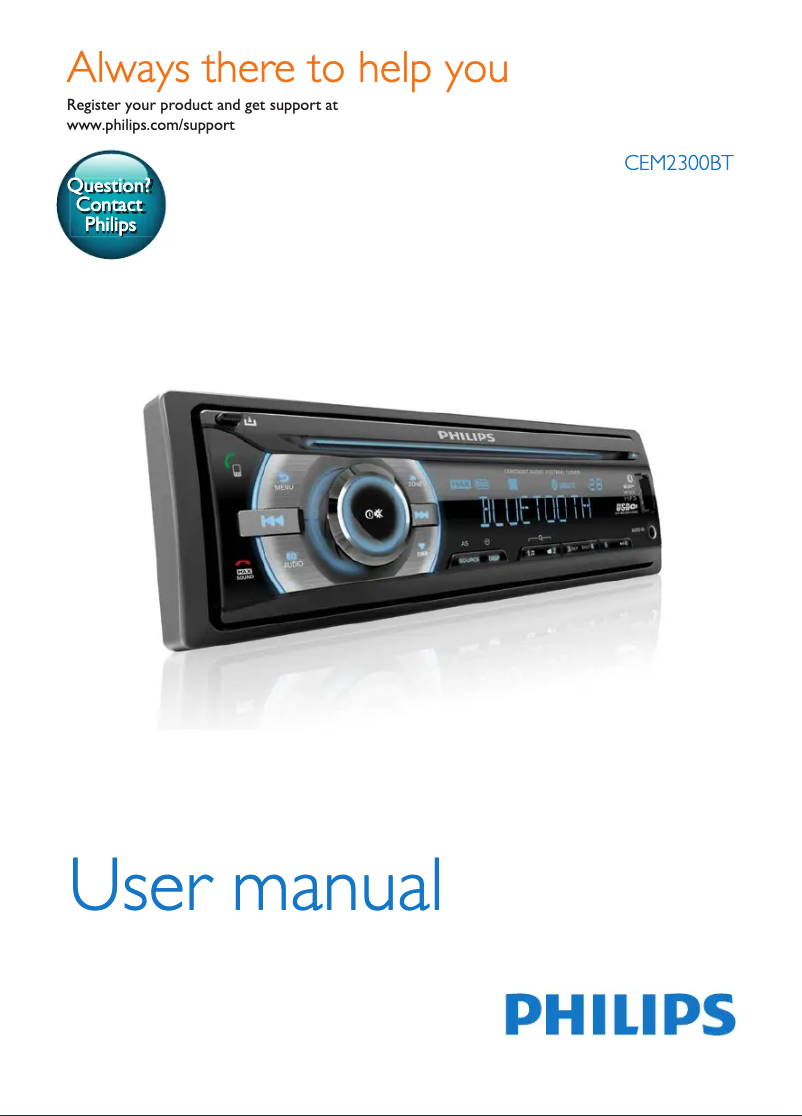 Image de la première page du manuel de l'appareil CarStudio CEM2300BT