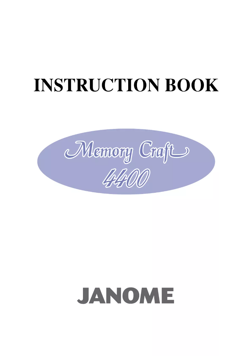 Page n°1 - Manuel utilisateur Janome Memory Craft 4400