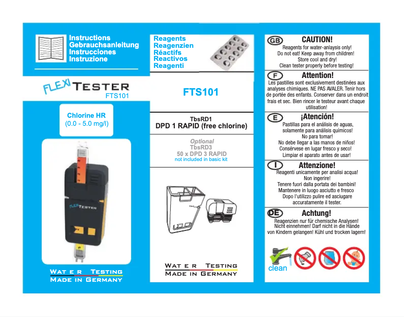 Page 1 of the manual User Manual Water-i.d. FlexiTester FTS101