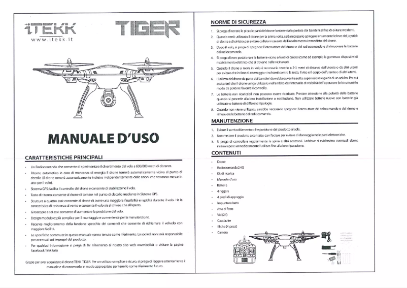 Image de la première page du manuel de l'appareil Tiger