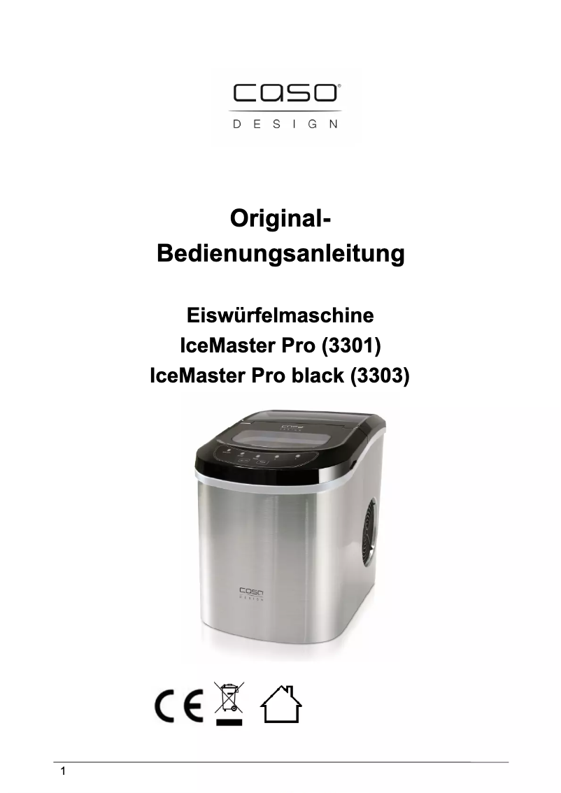Page 1 de la notice Manuel utilisateur Caso IceMaster Pro 3301