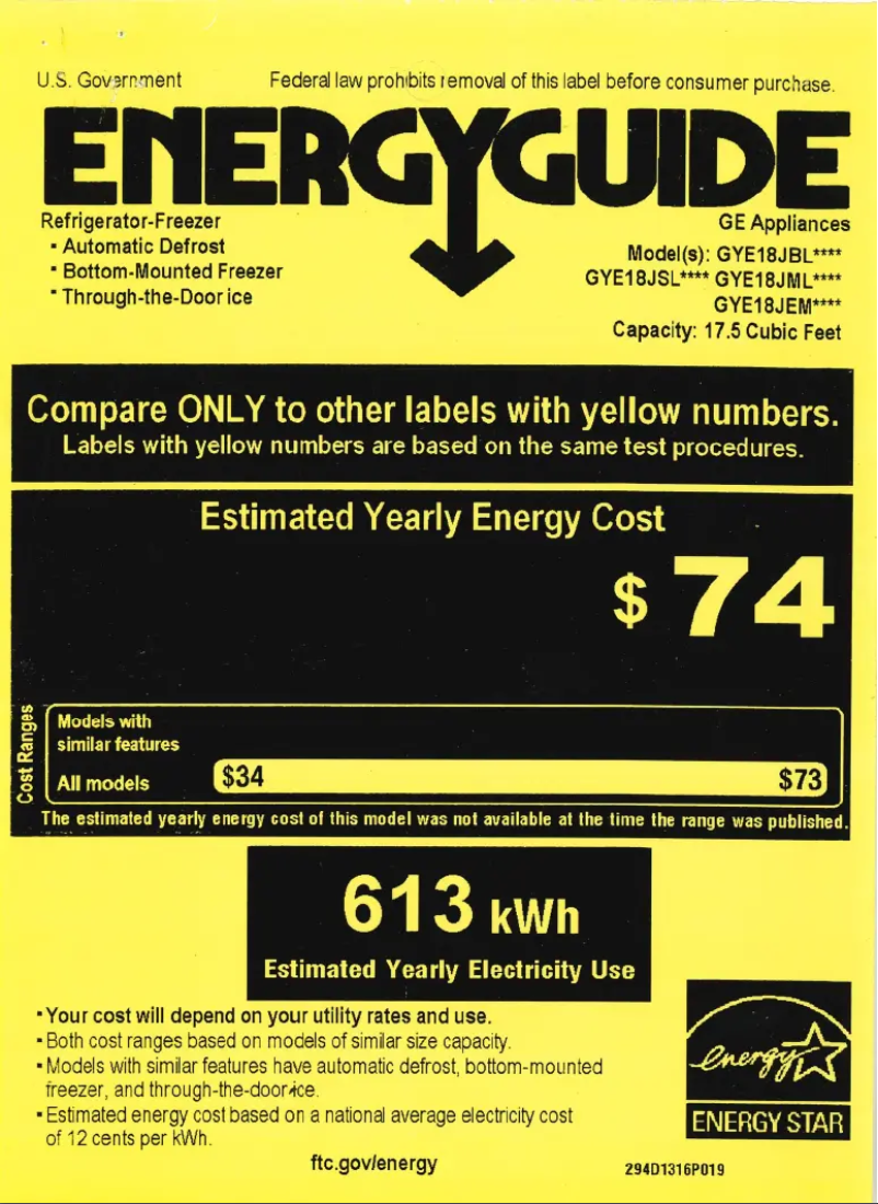 Image de la première page du manuel de l'appareil GYE18JEMDS
