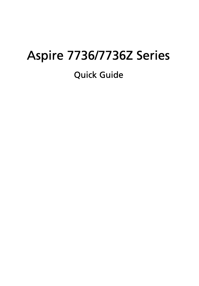 Image de la première page du manuel de l'appareil Aspire 7736