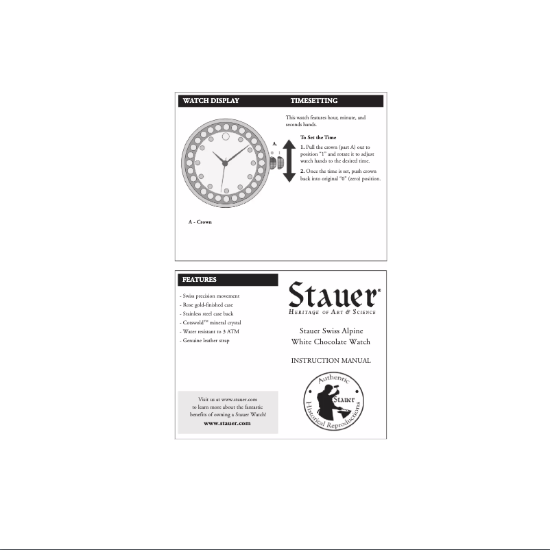 Page n°1 - Manuel utilisateur Stauer 29434