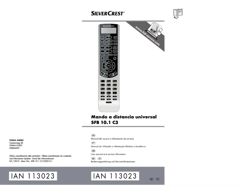 Imagen de la primera página del manual del dispositivo SFB 10.1 C3