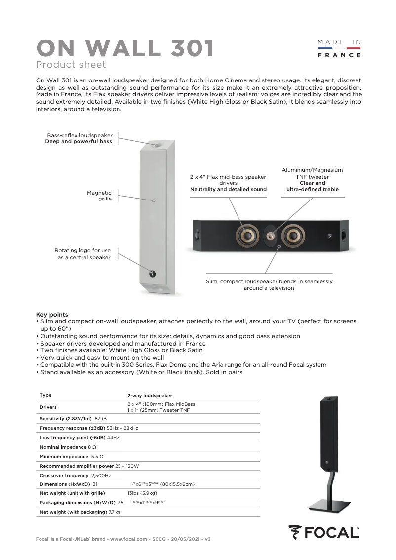 Image de la première page du manuel de l'appareil On Wall 301