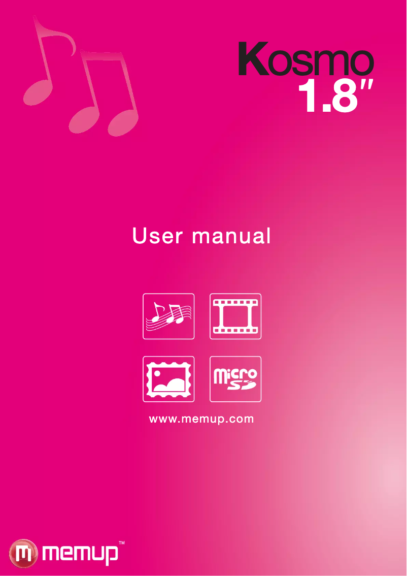 Page n°1 - Manuel utilisateur Memup Kosmo