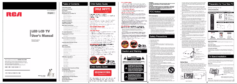 Page 1 de la notice Manuel utilisateur RCA LED40C45RQ