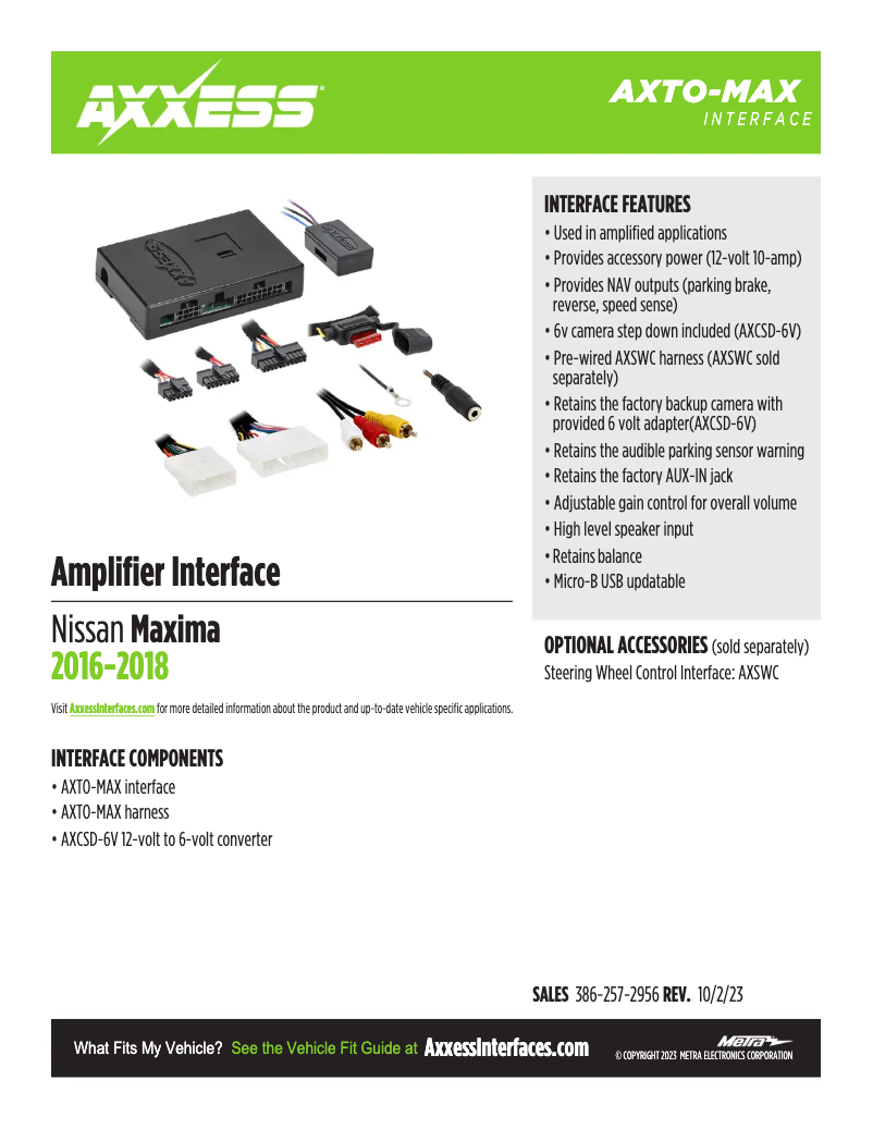 Página 1 del manual Ficha técnica AXESS AXTO-MAX