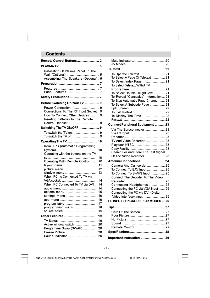 Página 1 del manual Manual de usuario Walker WP42PDP