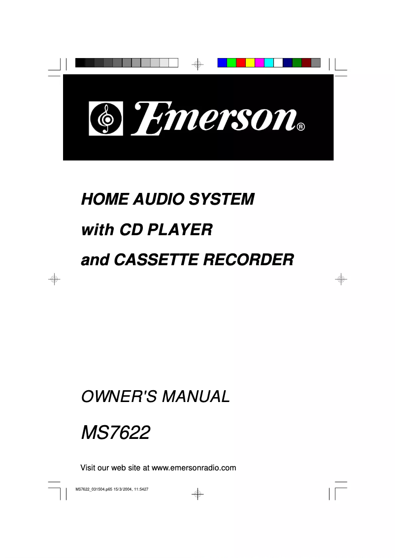 Page n°1 - Manuel utilisateur Emerson MS7622