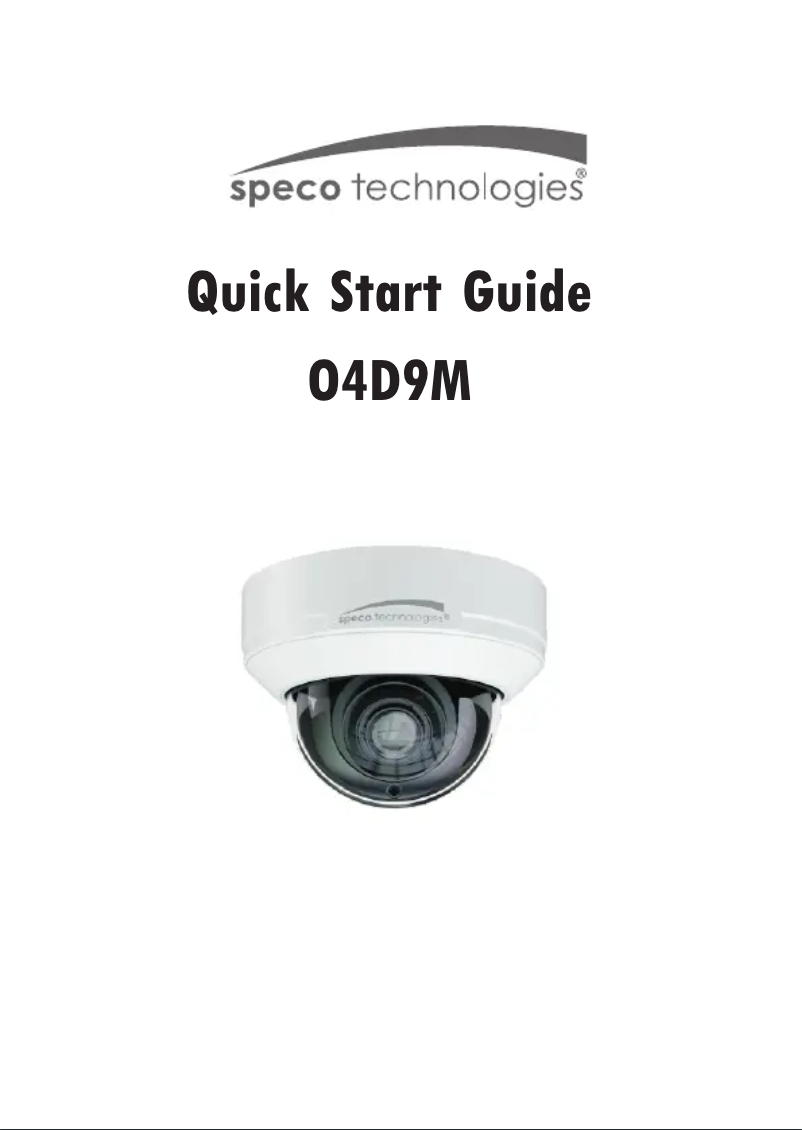 Page n°1 - Guide de démarrage rapide Speco Technologies O4D9M