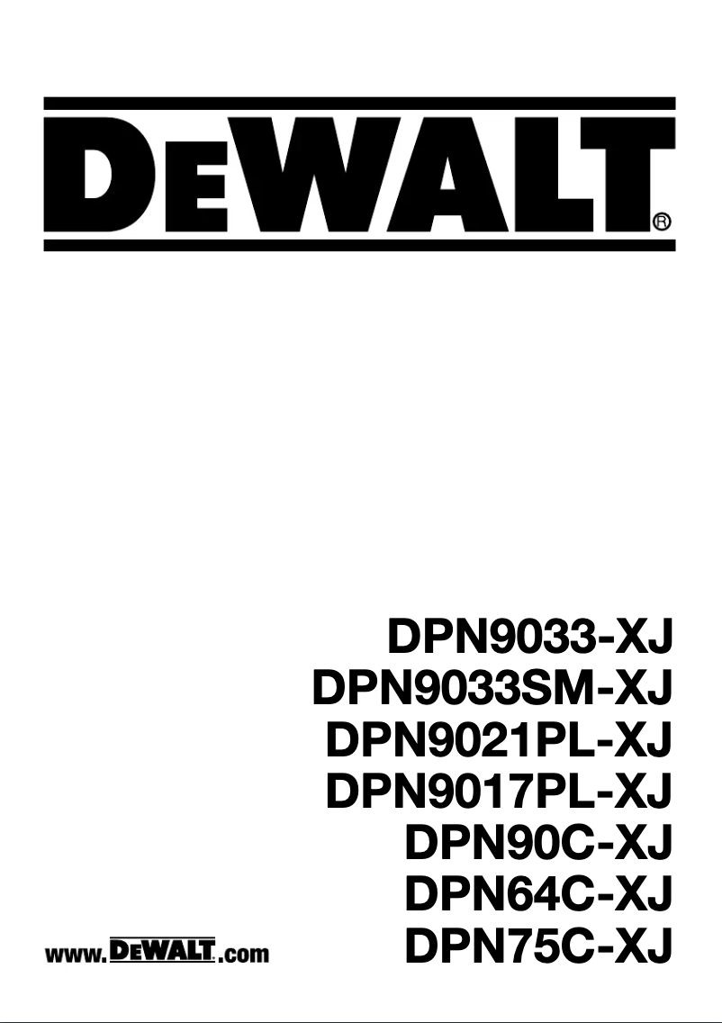 Page 1 de la notice Manuel utilisateur DeWalt DPN9017PL-XJ