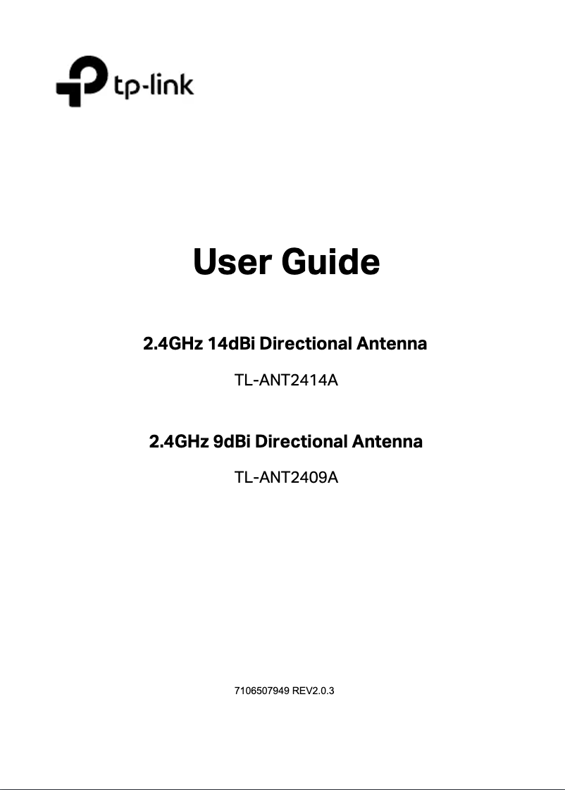 Image de la première page du manuel de l'appareil TL-ANT2414A