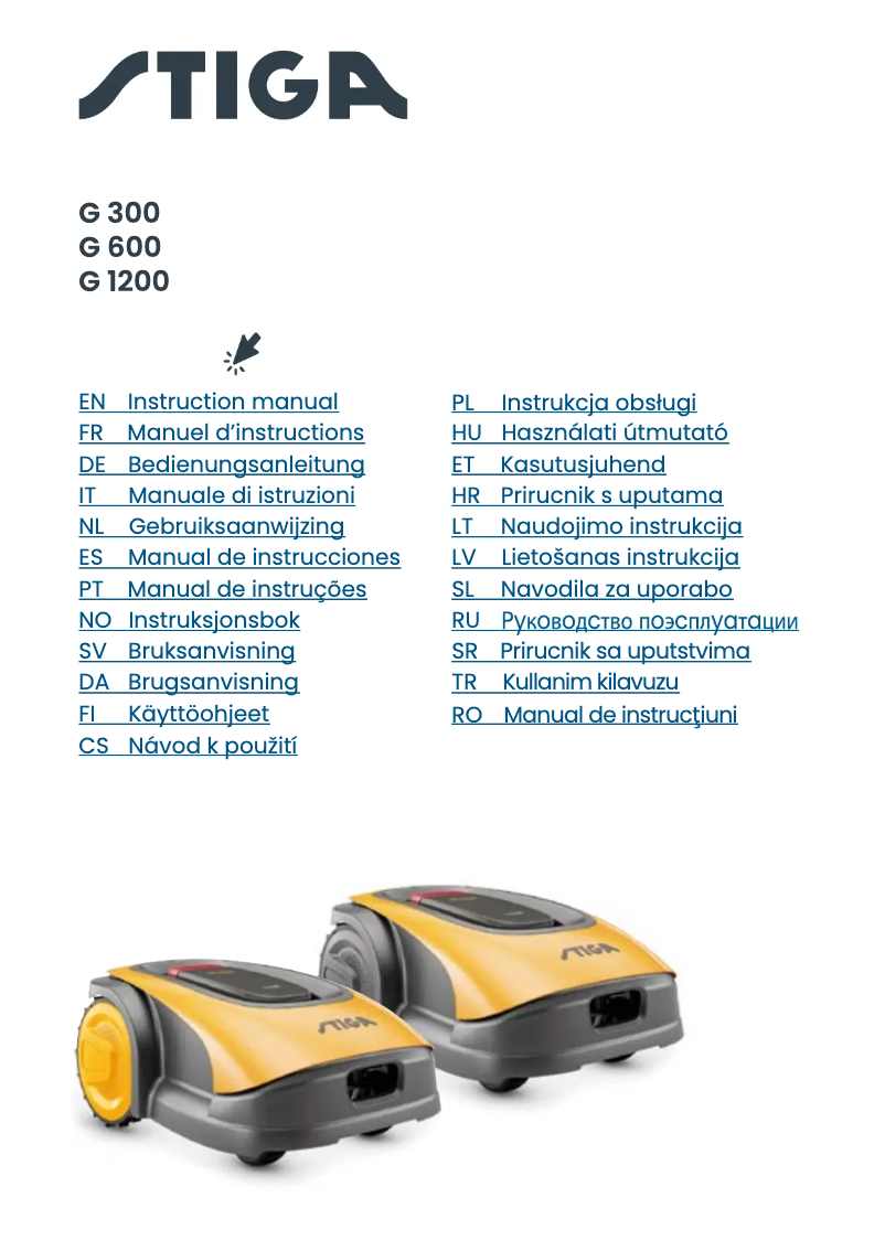 Page n°1 - Manuel utilisateur Stiga G 600
