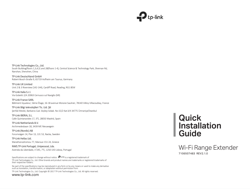 Page 1 de la notice Manuel utilisateur TP-Link RE205