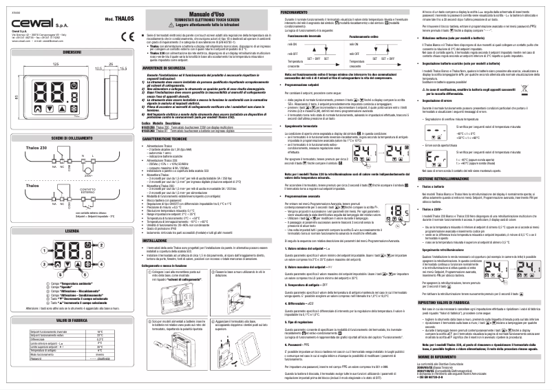 Page 1 de la notice Manuel utilisateur Cewal Thalos