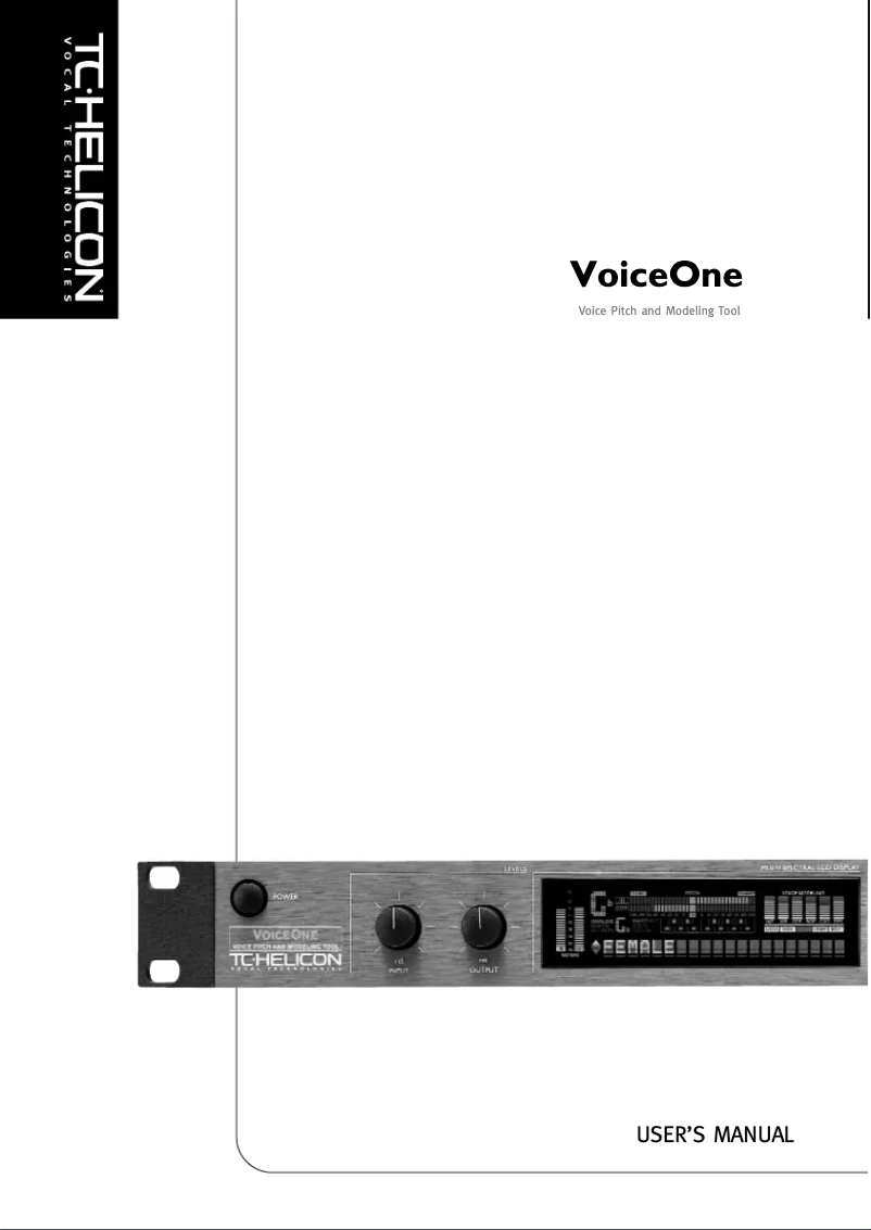 Page n°1 - Manuel utilisateur TC Helicon VoiceOne