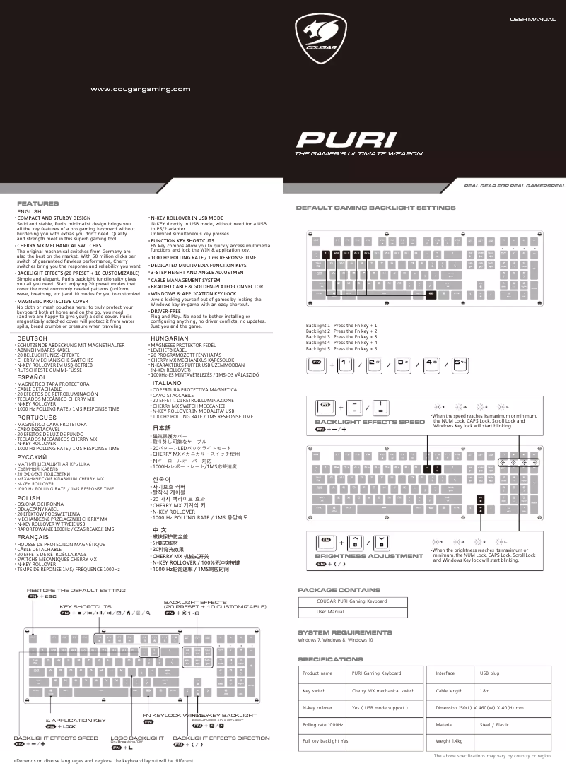 Image de la première page du manuel de l'appareil Puri