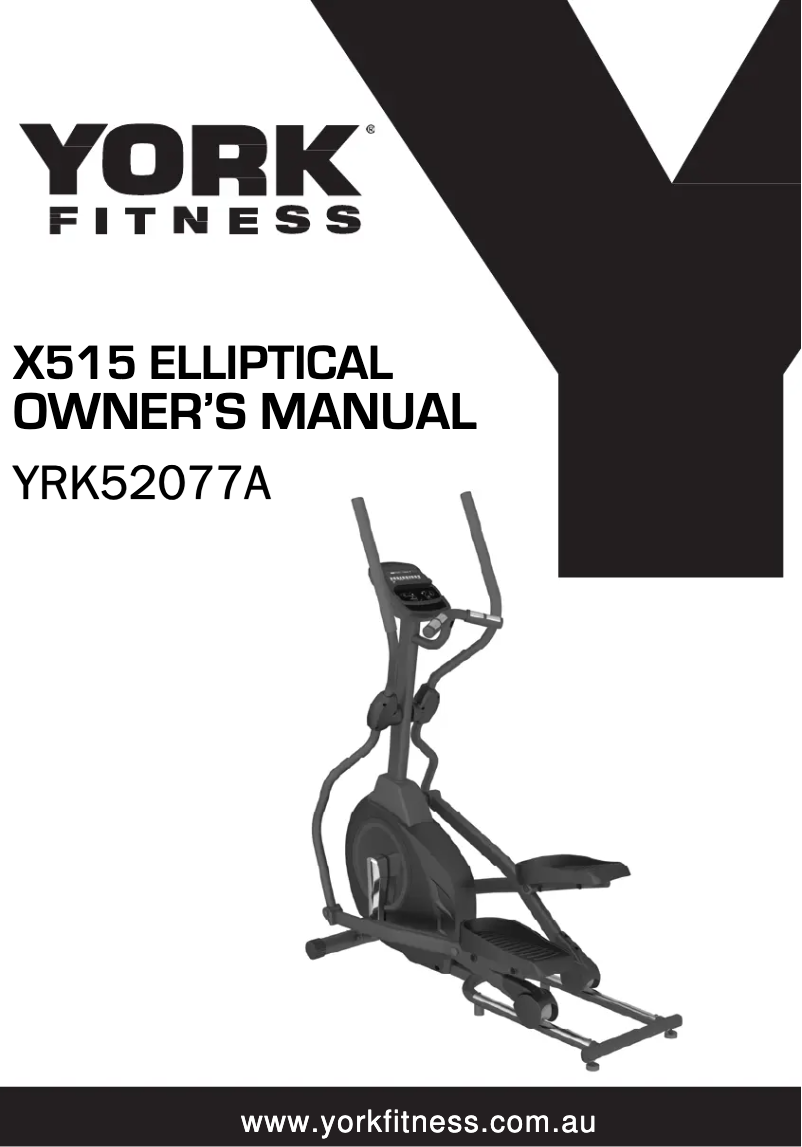 Page 1 de la notice Manuel utilisateur York Fitness X515