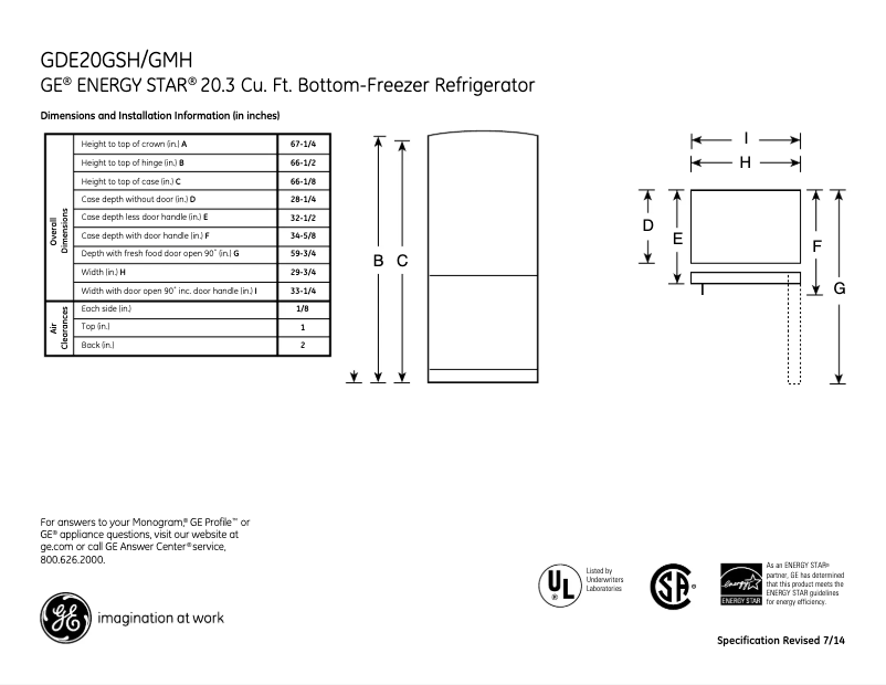 Image de la première page du manuel de l'appareil GDE20GSHSS