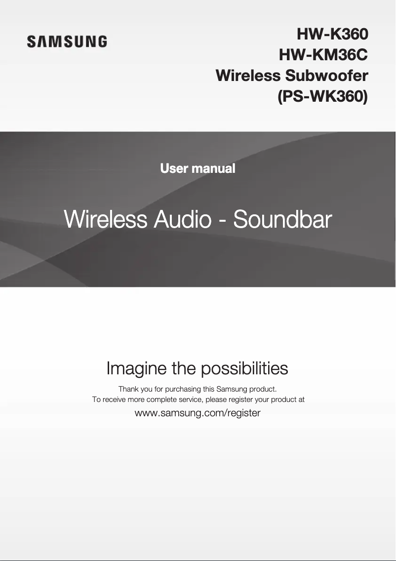 Page n°1 - Manuel utilisateur Samsung PS-WK360