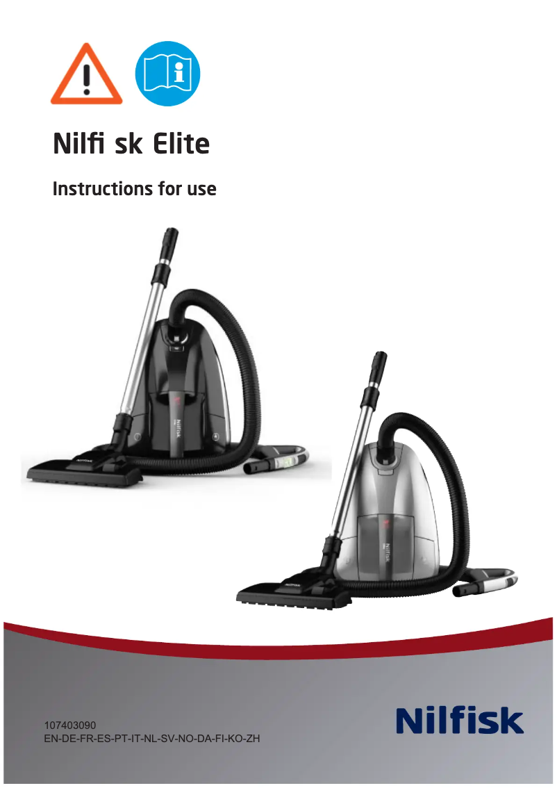 Page n°1 - Manuel utilisateur Nilfisk Elite Performer Comfort