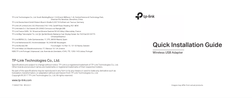 Page n°1 - Manuel utilisateur TP-Link Archer T2UHP