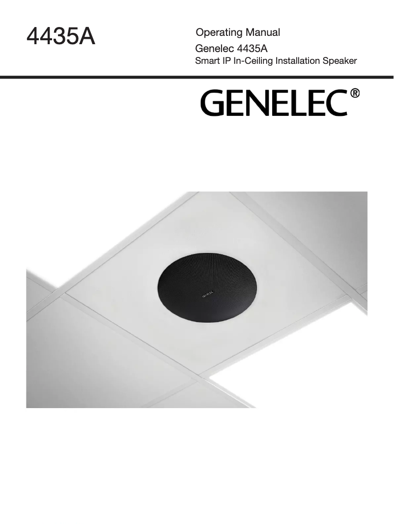 Page 1 de la notice Manuel utilisateur Genelec 4435A