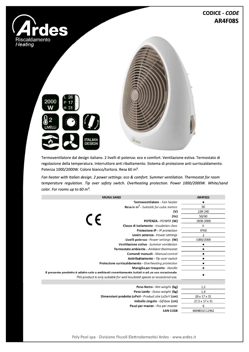 Image de la première page du manuel de l'appareil AR4F02S