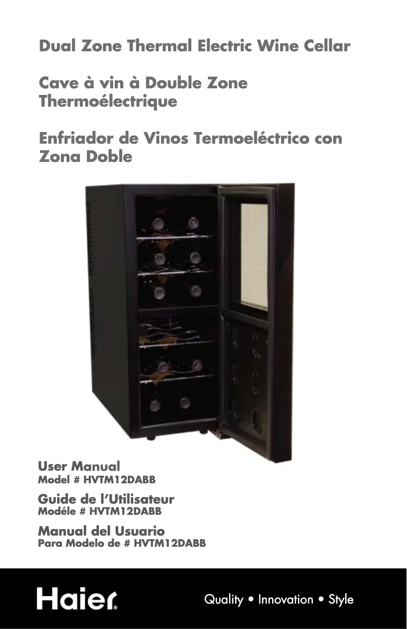 Image de la première page du manuel de l'appareil HVTM12DABB