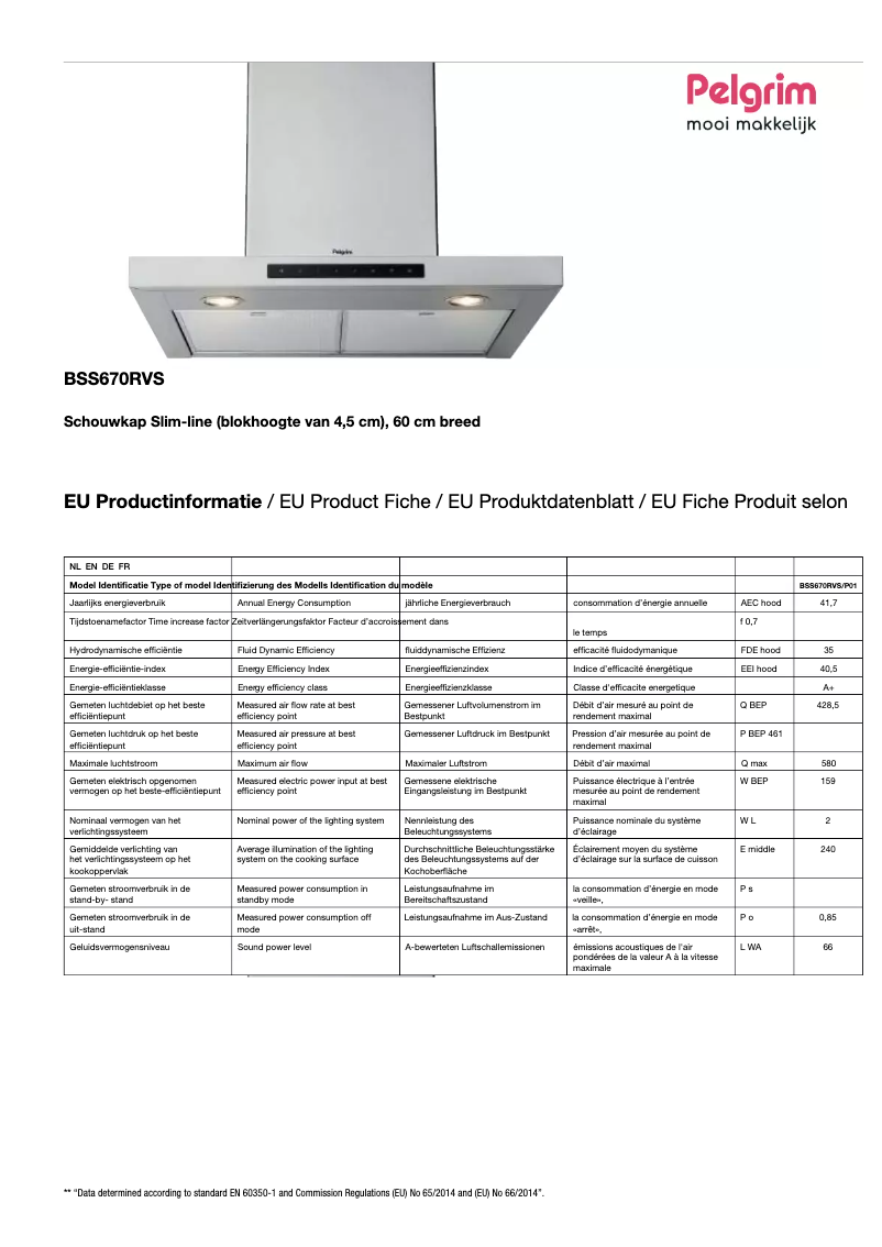 Image de la première page du manuel de l'appareil BSS670RVS