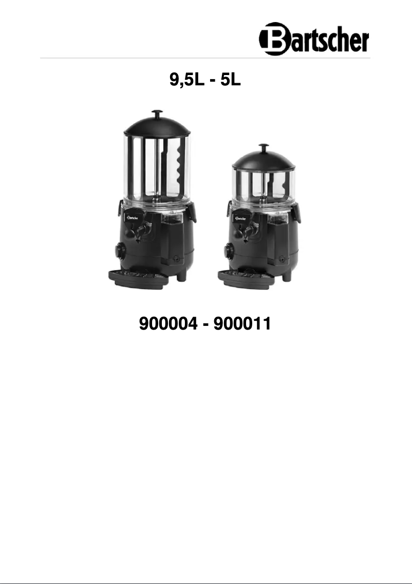 Page 1 de la notice Manuel utilisateur Bartscher 900004