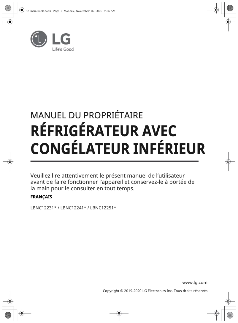 Página 1 del manual Manual de usuario LG LBNC12251V