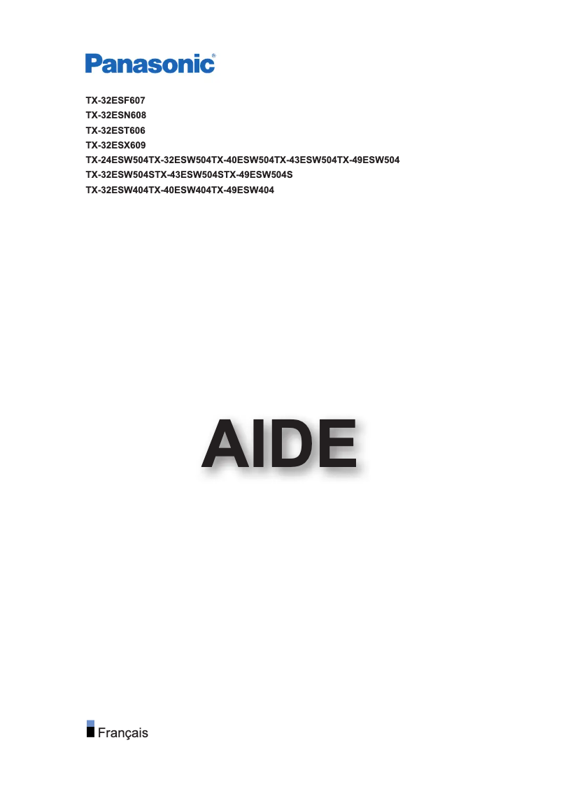 Page 1 de la notice Manuel utilisateur Panasonic Viera TX-49ESW504S