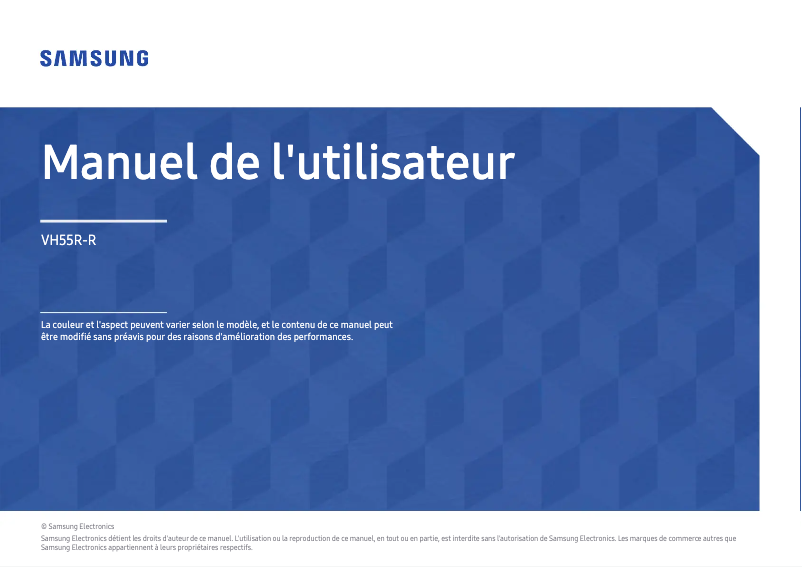 Page n°1 - Manuel utilisateur Samsung VH55R-R