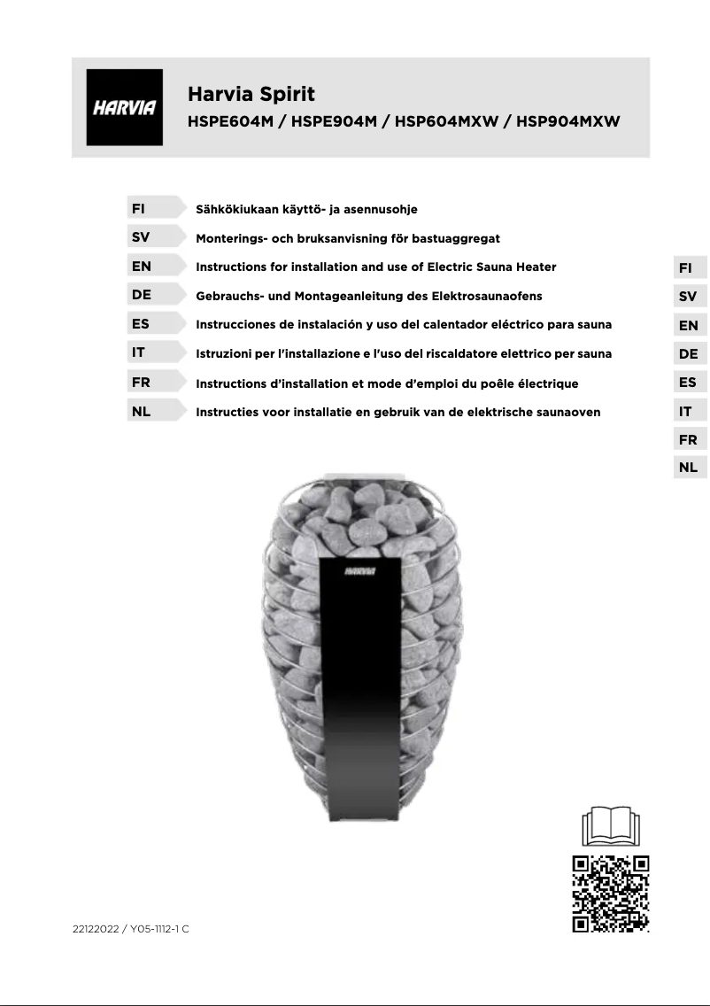 Page 1 de la notice Manuel utilisateur Harvia Spirit WX248