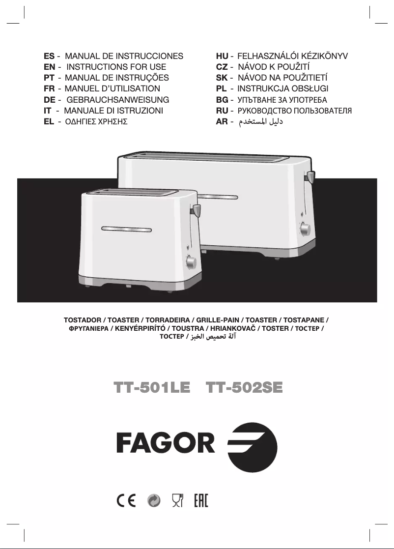 Page 1 de la notice Manuel utilisateur Fagor TT-502SE
