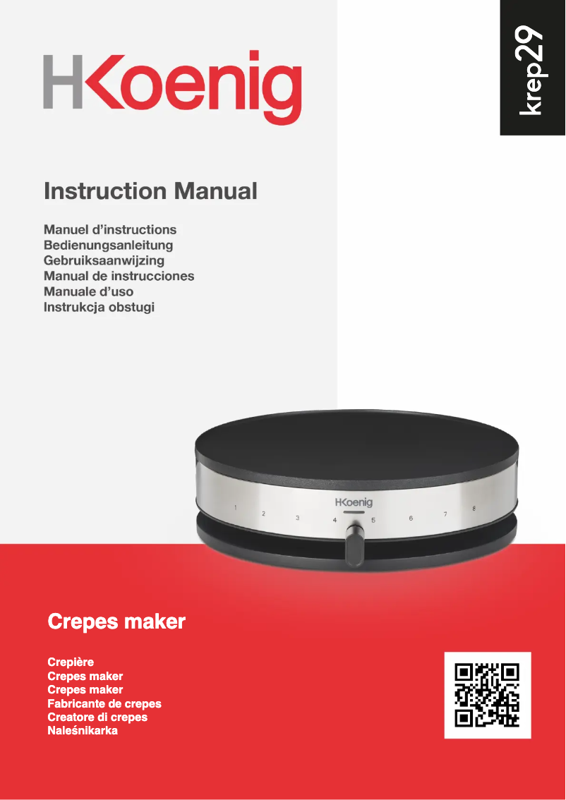 Page 1 de la notice Manuel utilisateur H.Koenig KREP29